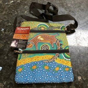 New 3 Zip Shoulder Crossbody Bag - Colin Jones - Croc Dreaming